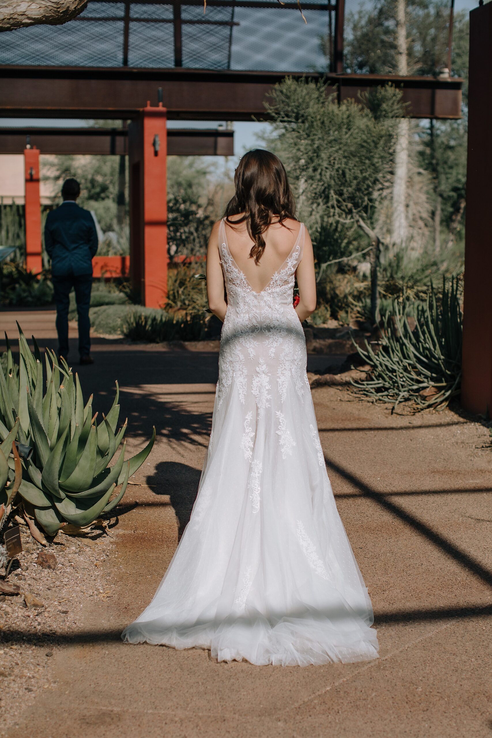 Wedding at the Desert Botanical Gardens in Phoenix, Arizona, Wedding by The Hoskins Photography, First Look