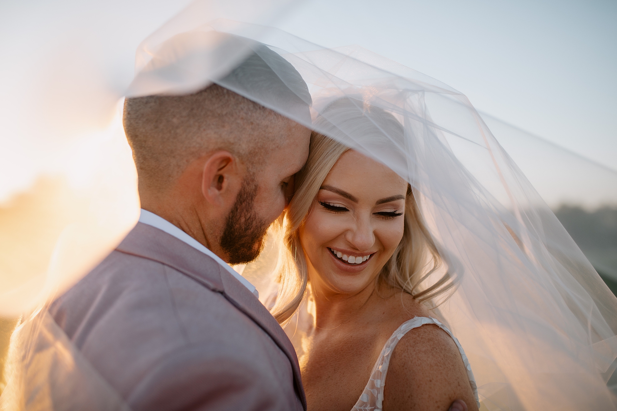Westin Kierland Resort Wedding, The Hoskins Photography, Bride and Groom laughing, Bride and Groom at sunset
