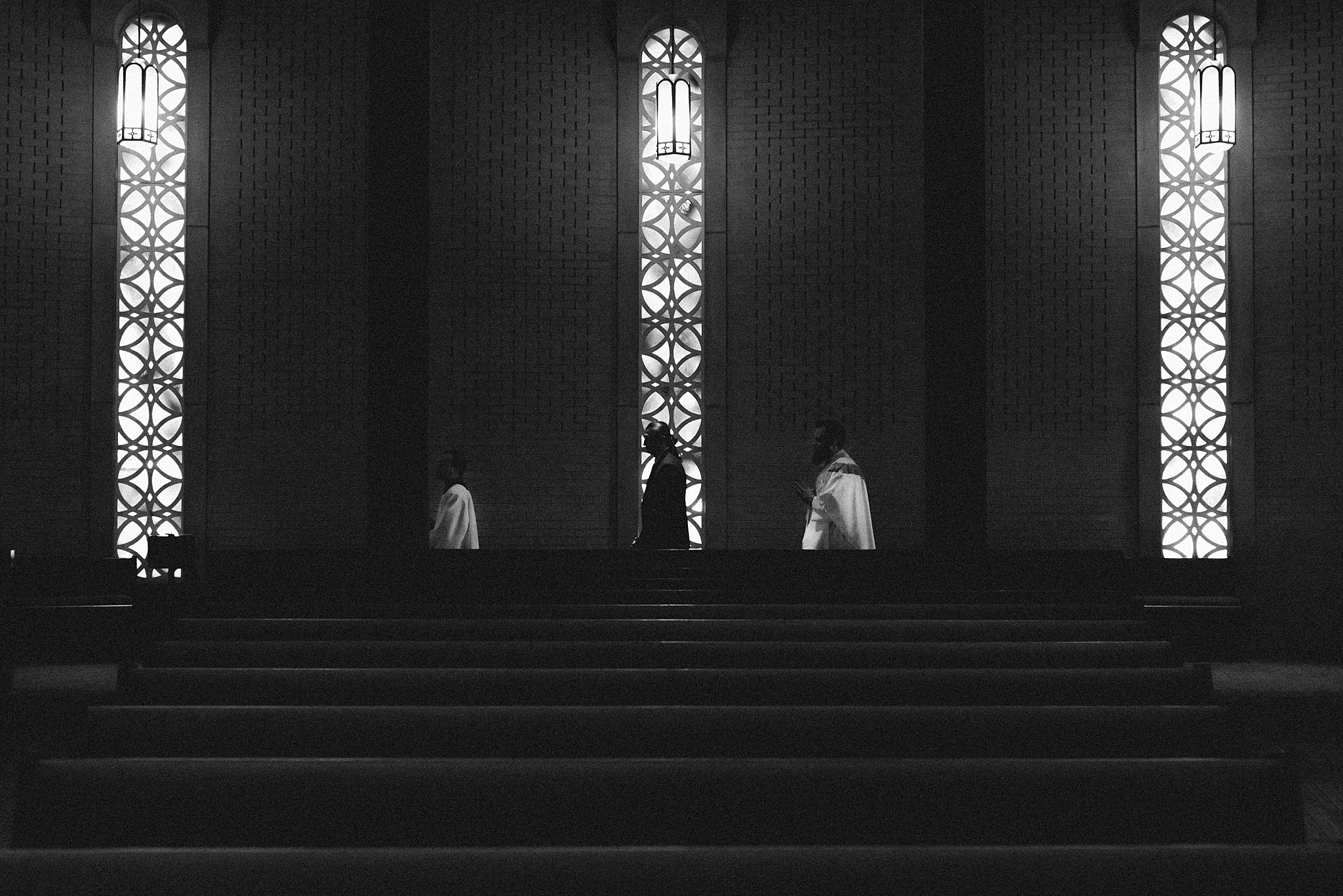 Kevin walking down the aisle at Our Lady Of Mount Carmel Catholic Church