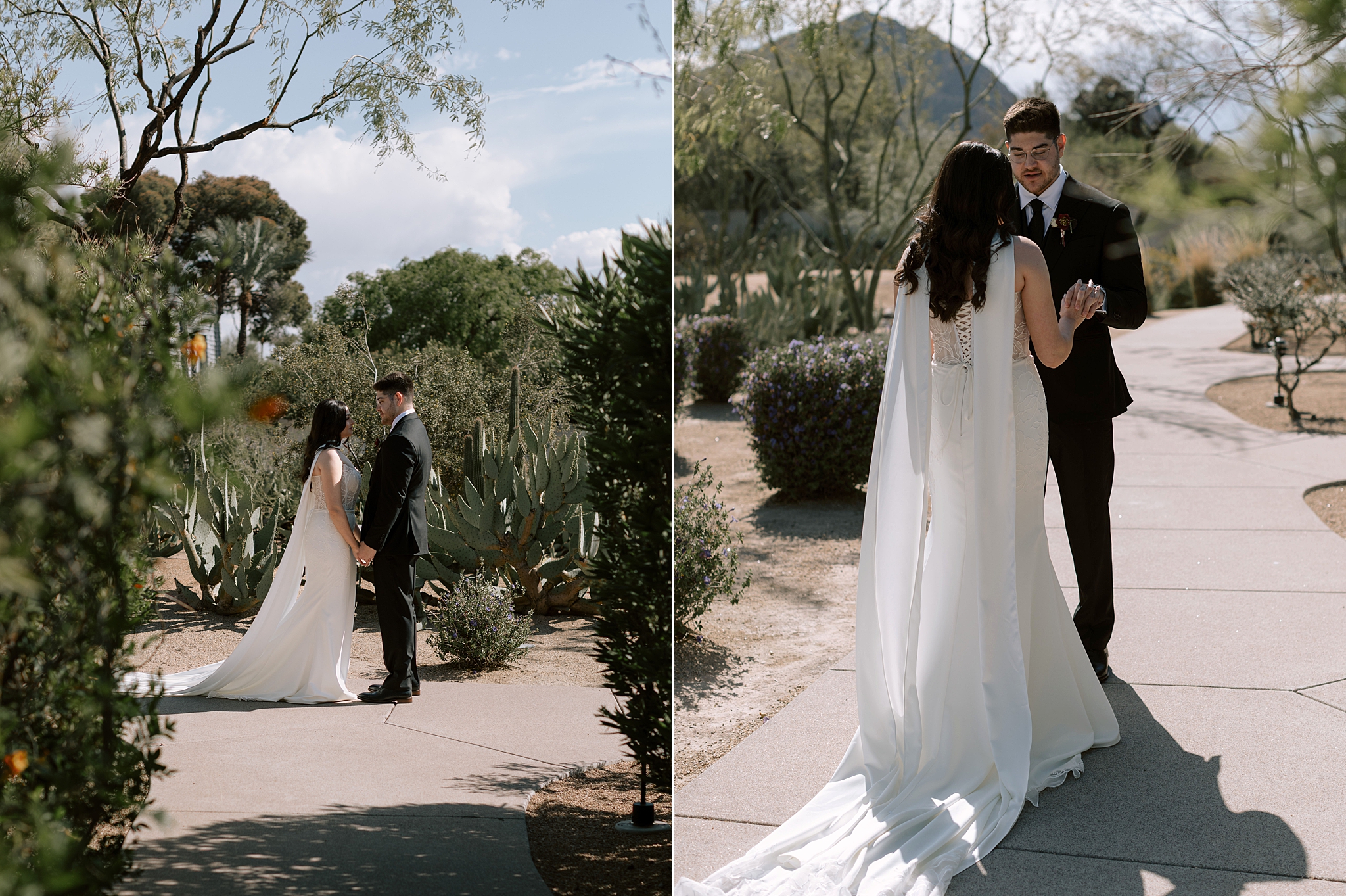 Jake and Reagan’s private first look moment at Andaz Scottsdale Resort