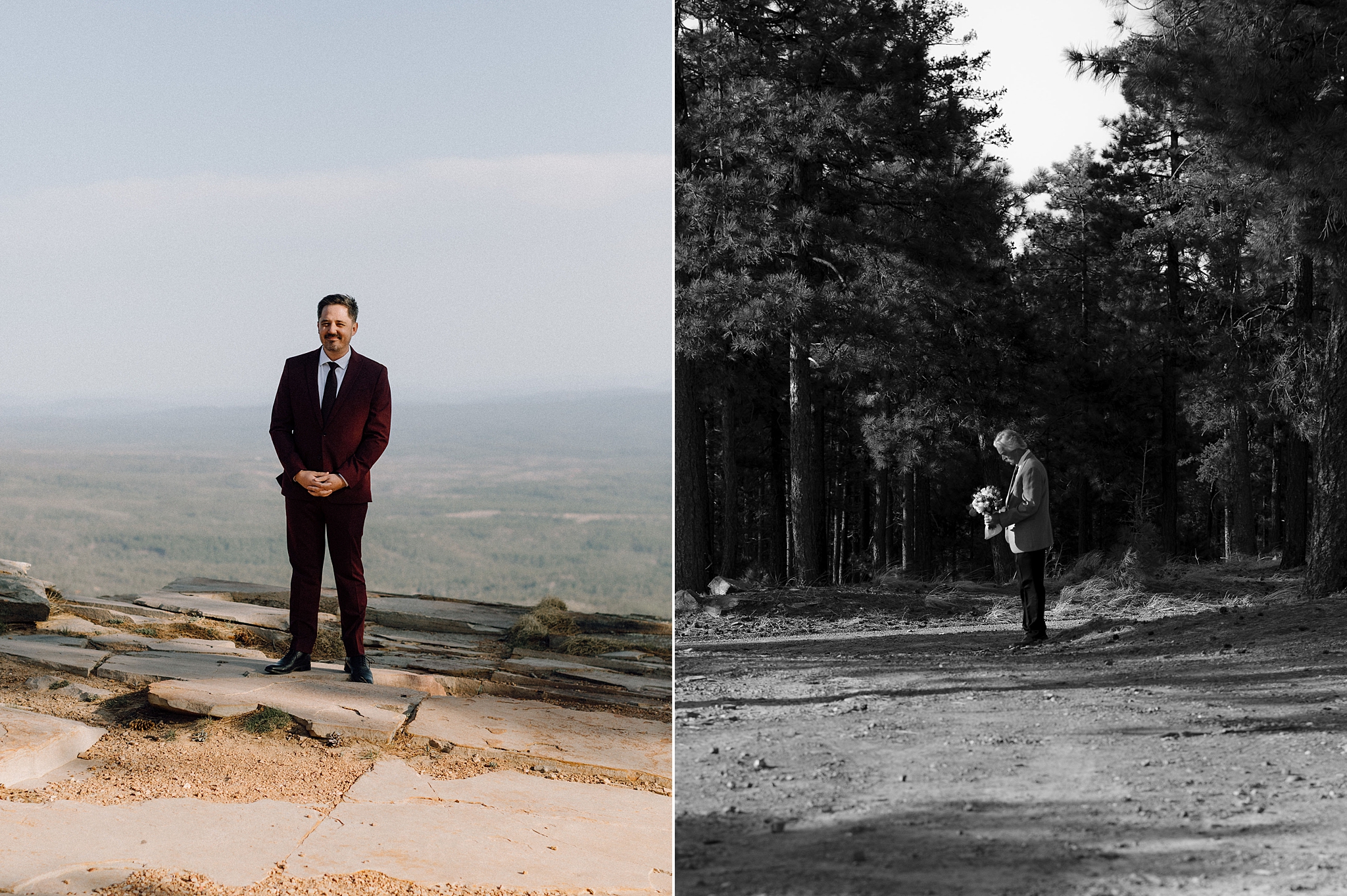 ob-and-sarah-wedding-on-the-rim, Groom at ceremony on Mogollon Rim