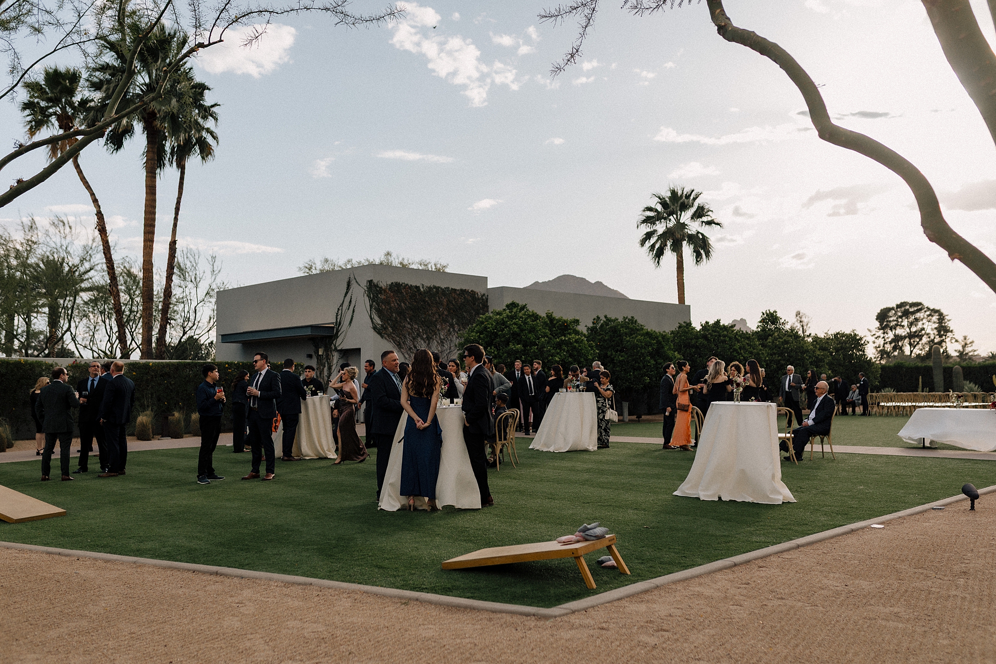 Guests mingling during cocktail hour at Andaz Resort