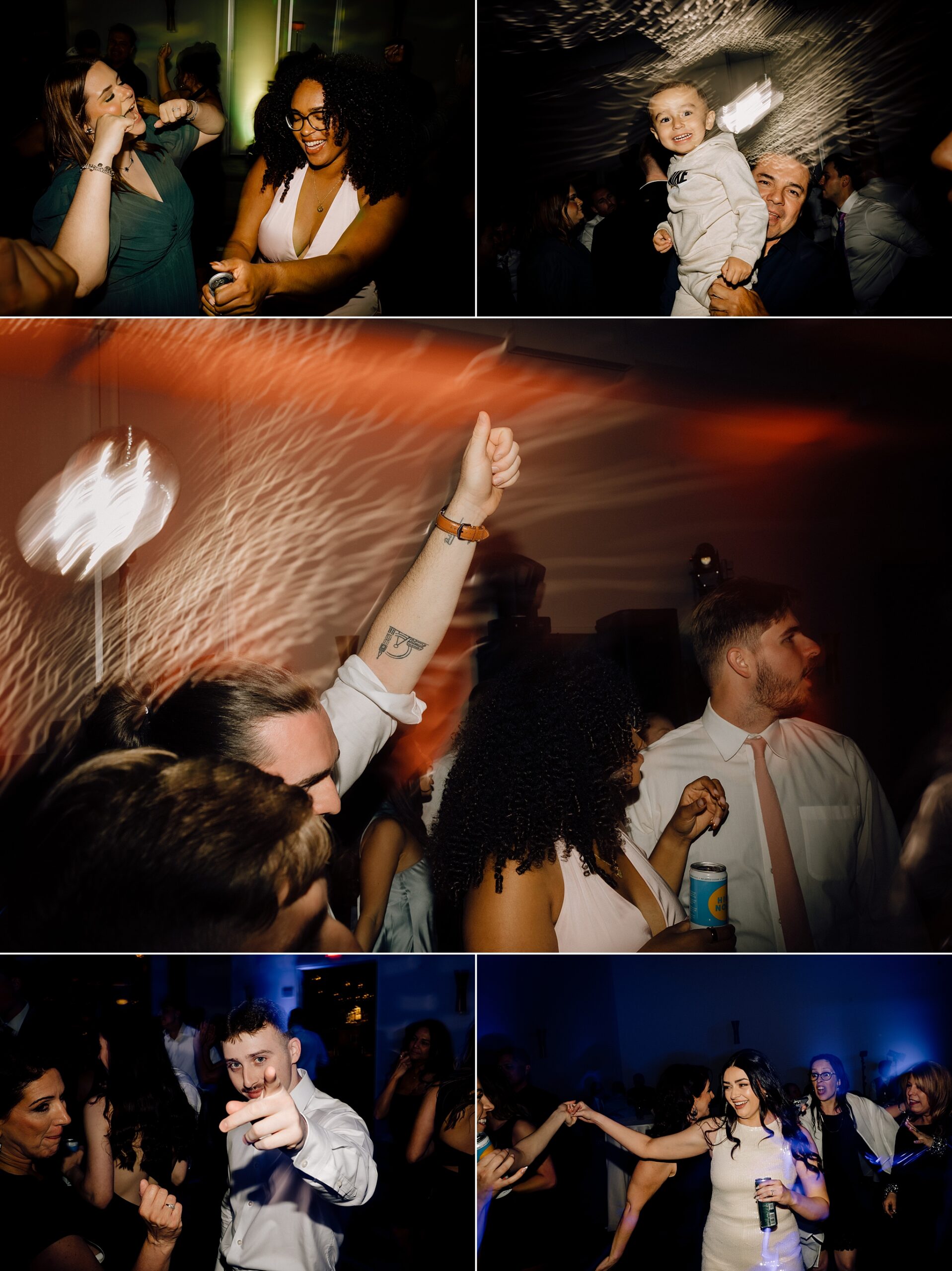 Group dancing and celebration at Andaz wedding