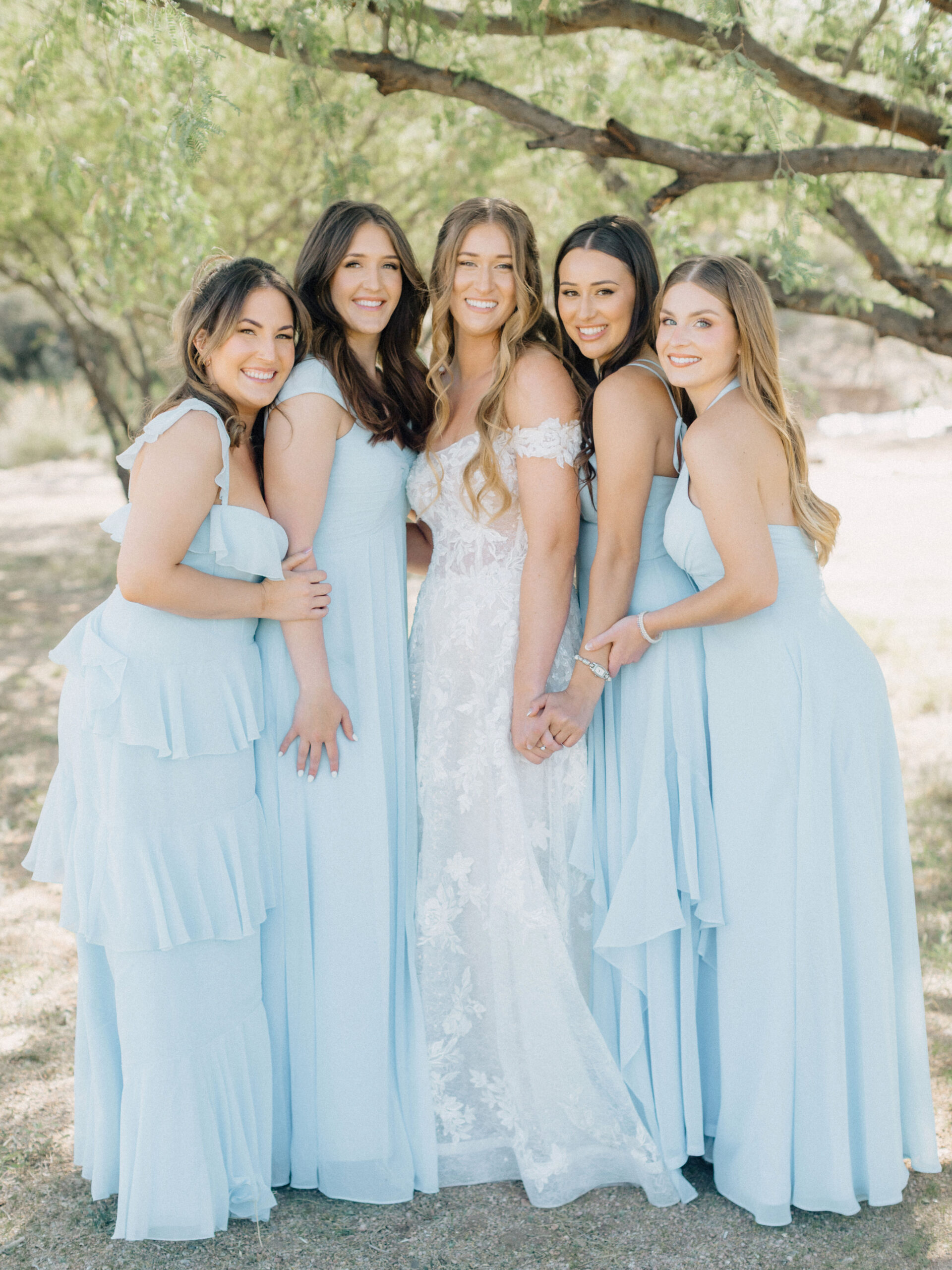 springtime wedding at The Cove Arizona, bride and bridesmaids