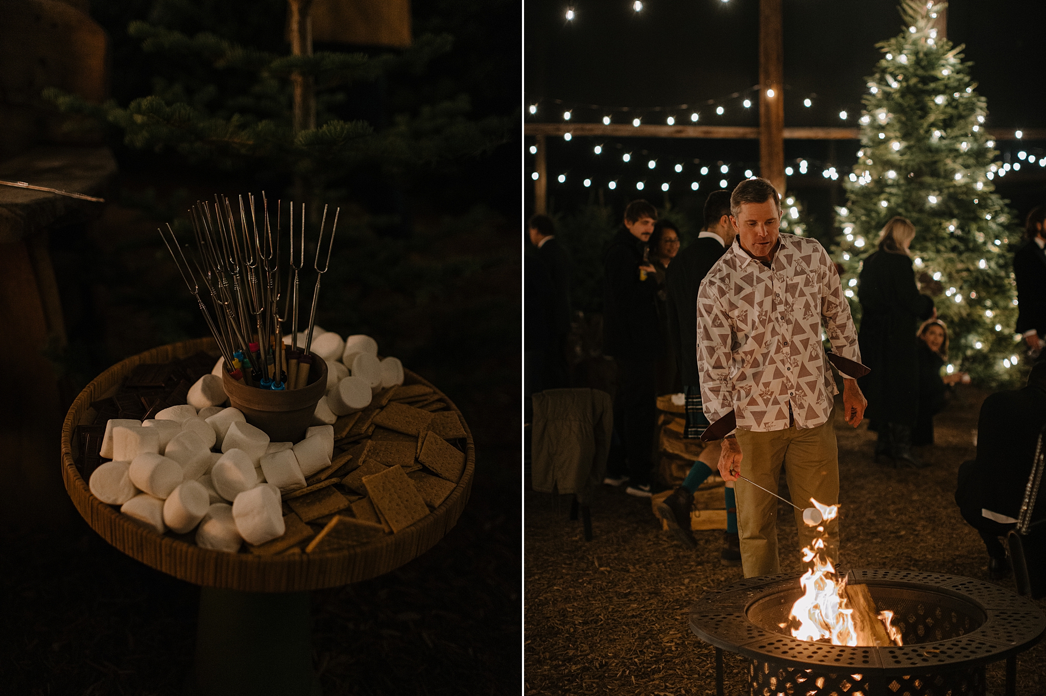 Outdoor candlelit wedding reception at Whitfill Nursery in Phoenix