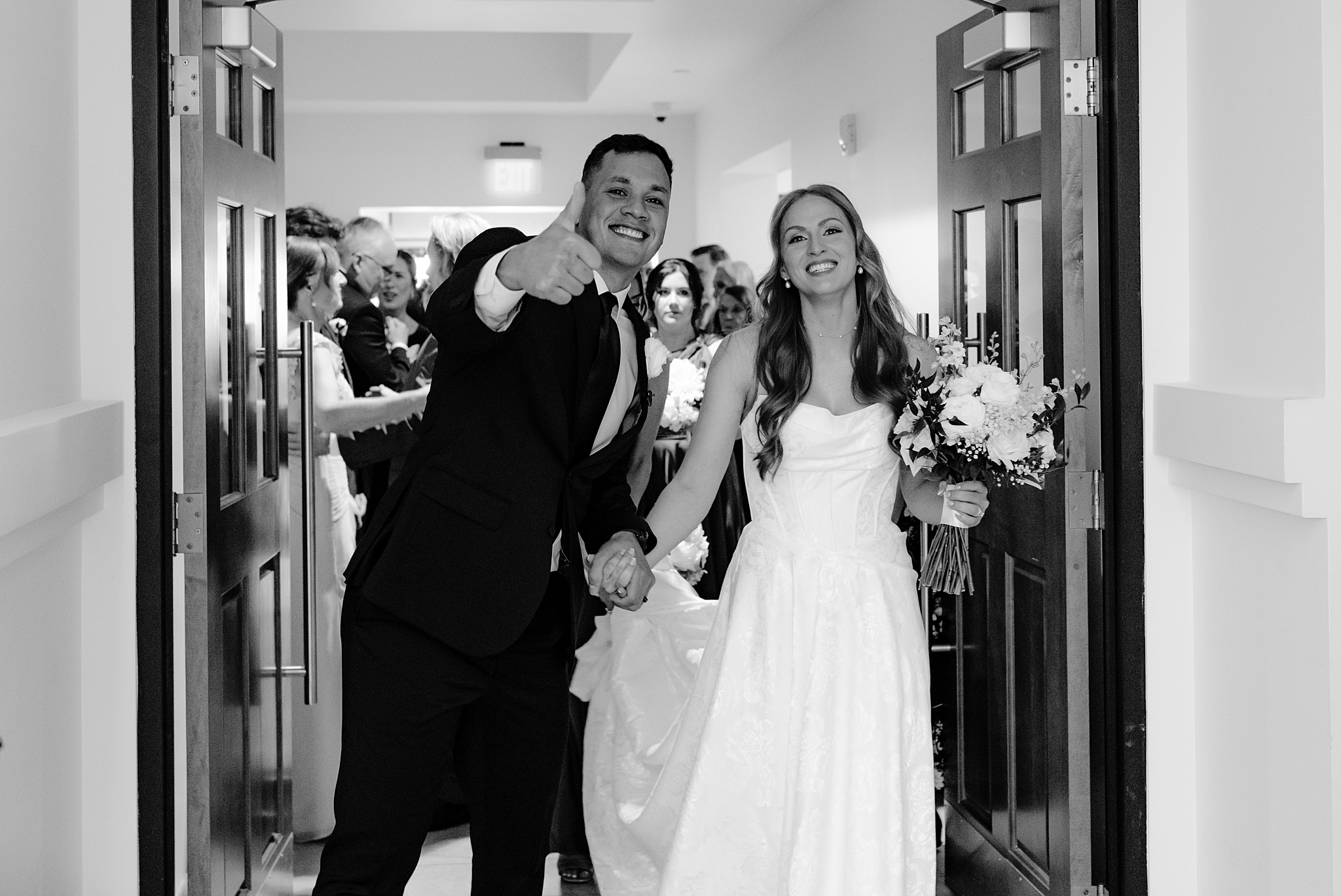 Bride and groom celebrating at Saint Benedict Catholic Church Phoenix