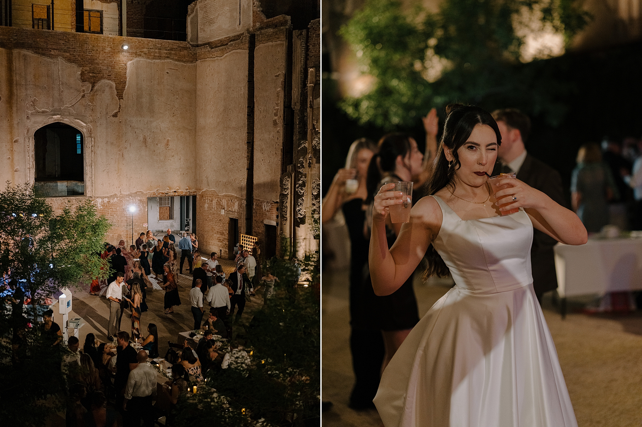 Reception with live band at Monroe Street Abbey wedding in Phoenix