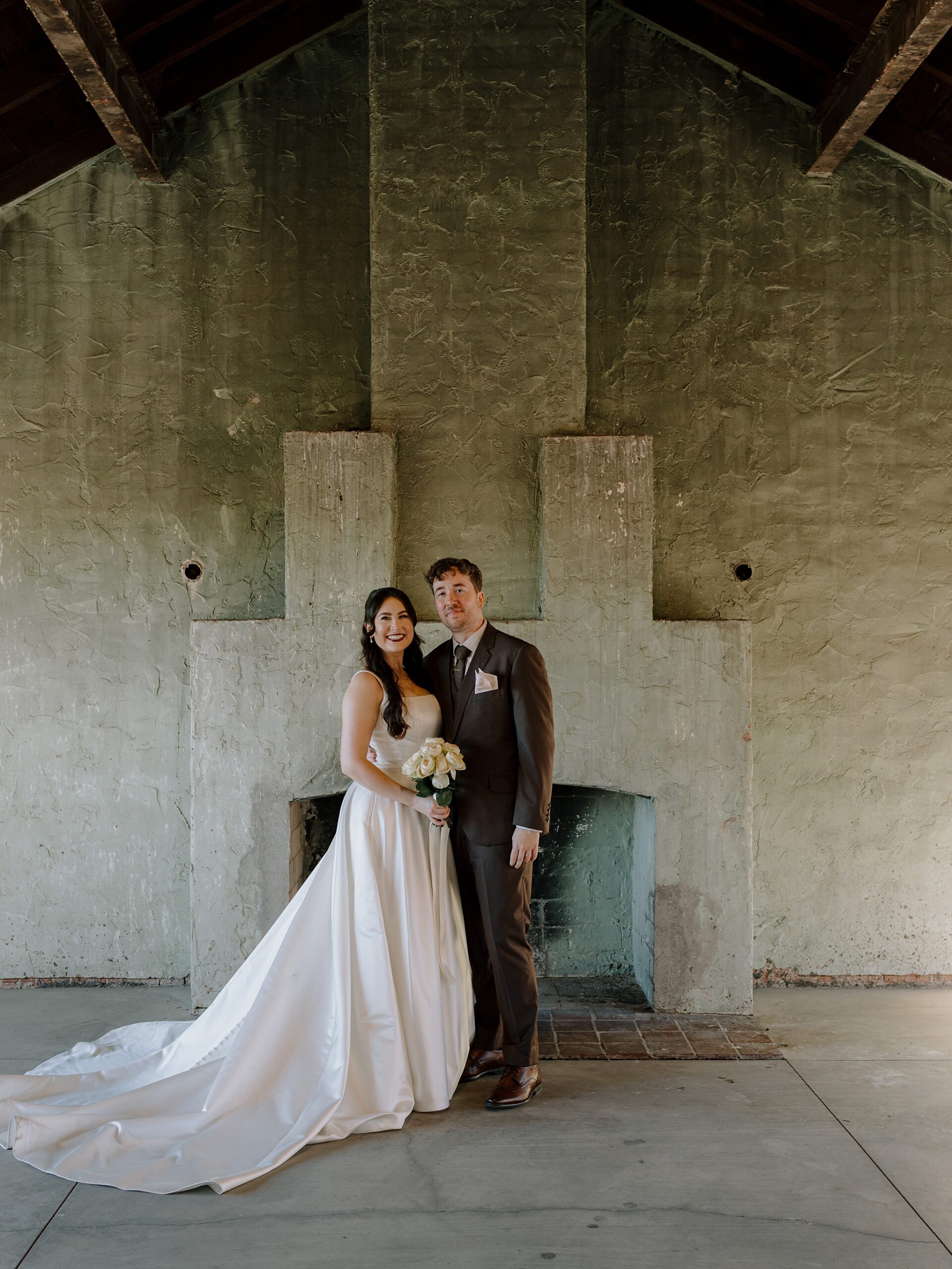 Bride and groom portrait at Monroe Street Abbey in Phoenix Arizona