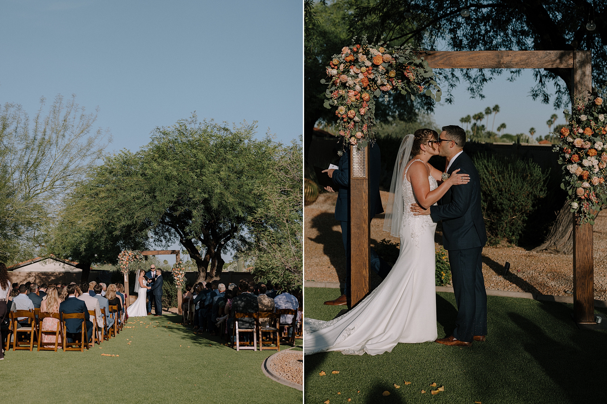 Backyard wedding ceremony in Phoenix, AZ