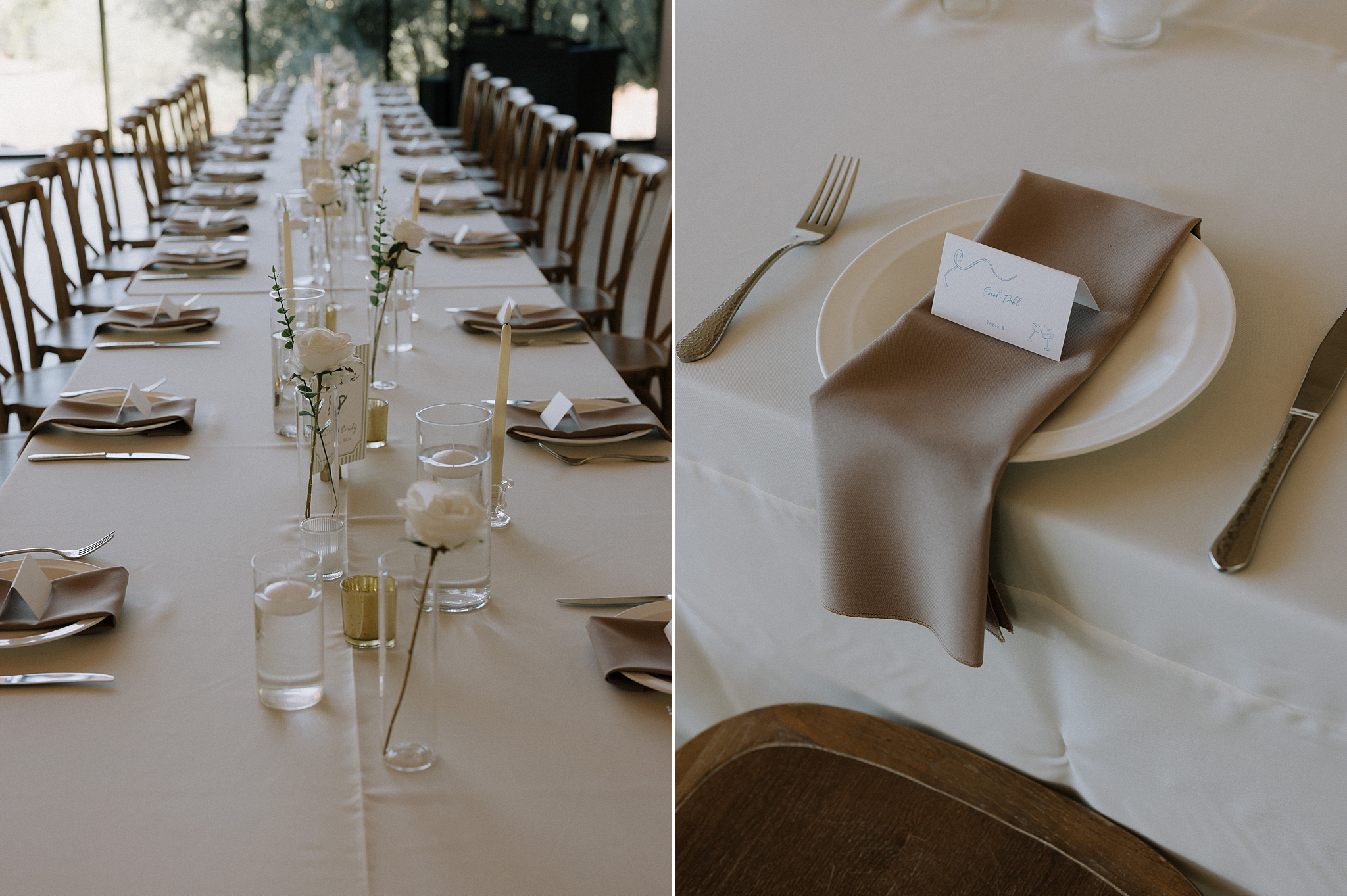 Arizona desert wedding reception details at Desert View Weddings & Events